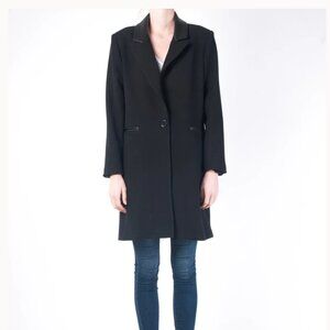 Waverly Grey Nola Jacket Faux Leather Collar Coat - XL